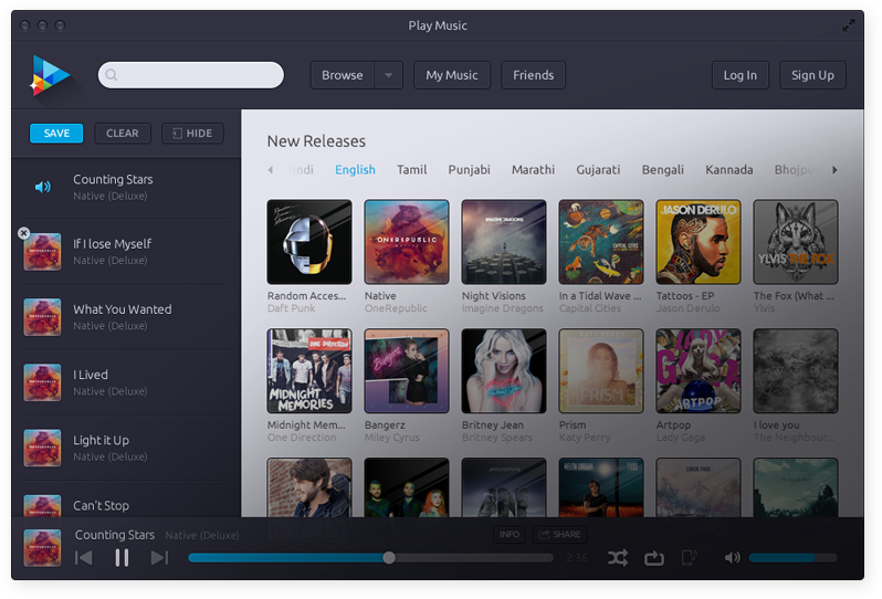 Play Music Player Music Player UI Design