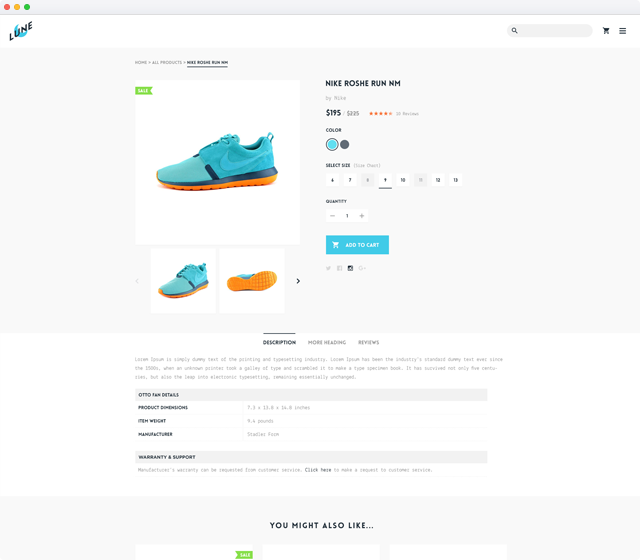 Lune Minimal Shopping Template Lune Minimal Shopping Template